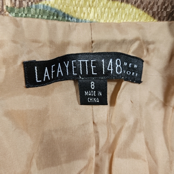 Lafayette 148 Floral Print Blazer Sz 8 Peter Pan Collar Button Up Boho Work READ - Picture 10 of 16